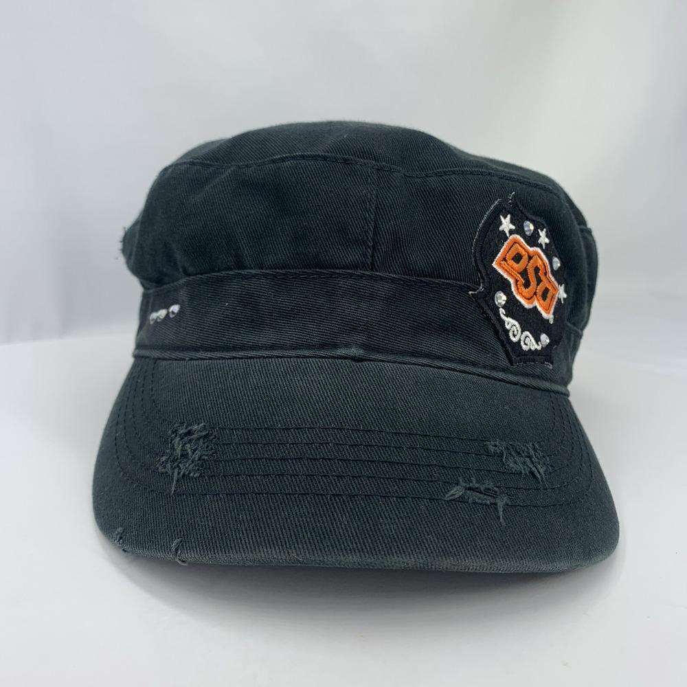 Oklahoma State OSU Cowboys Cadet Hat Black Distressed Rhinestone Adjustable Cap